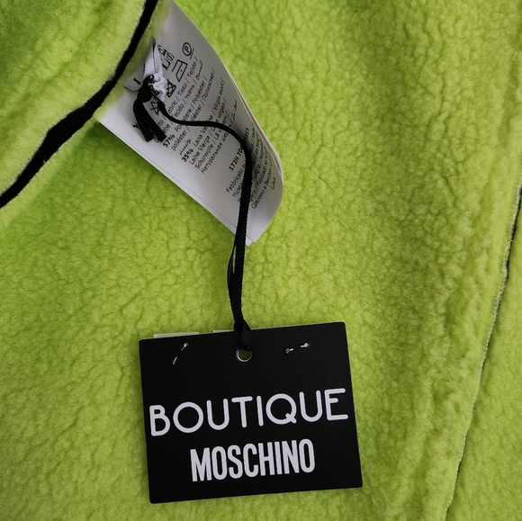 *Boutique Moschino Neon Green and Black Wool Blend Coat, women's size 6… - Picture 6 of 10